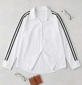 Oversized White Shirt with Shoulder Pads ✨
