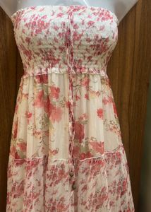 Floral Strapless Maxi Dress
