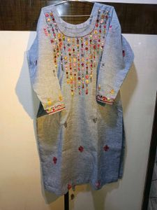 Embroidered Khadi Kurti