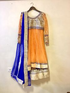 Peach Heavy Embroidered Lehenga Set