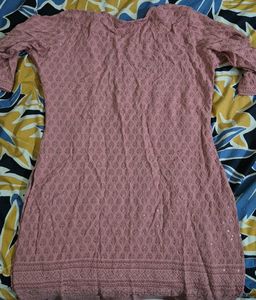Dusky Pink Embroidered Kurta