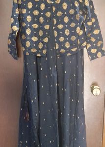 Navy Blue Gown With Jacket
