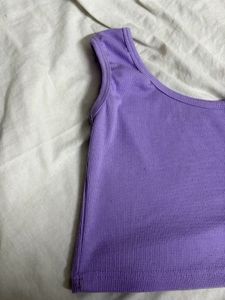 Ribbed Crop Tank Top - Lavender