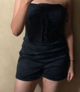 Black Cute Corset Short Jumpsuit / Playsuit