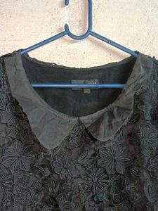 Partywear Lace Top Blouson Layered Black 🖤