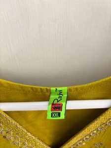 Yellow Embroidered Kurta