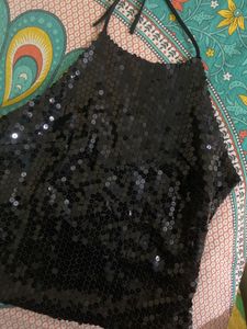 Sparkly Sequin Halter Top