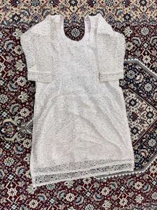 Elegant White Sequined Kurta