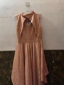 Chic Peach High Neck Dress