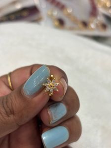 Flower Nose Pin with Zircon Stones