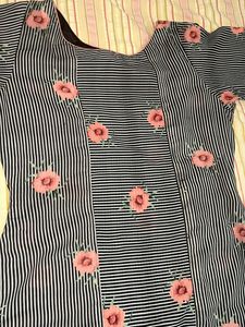 Striped Floral Print Dress