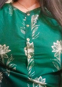 Green Floral Print Kurta
