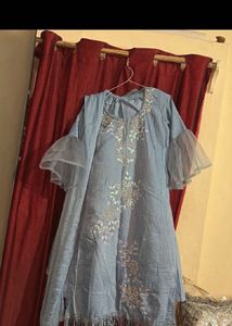 Beautiful Blue Embroidered Kurta Set