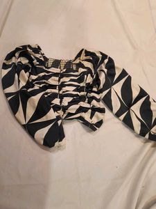Abstract Print Long Sleeve Top