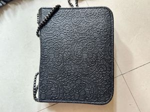Black Lace Detail Crossbody Bag
