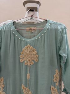 Beautiful Blue Kurta Set with Intricate Embroidery