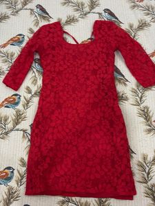 Red Lace Kurti