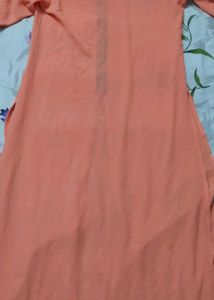 Orange Kurta with Zipper Detail