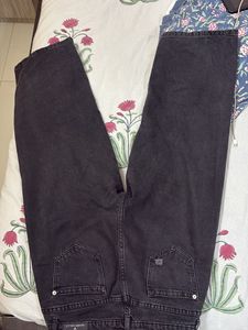 allen solly ash black ripped jeans
