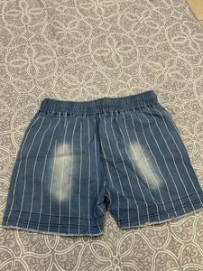 Striped Denim Shorts