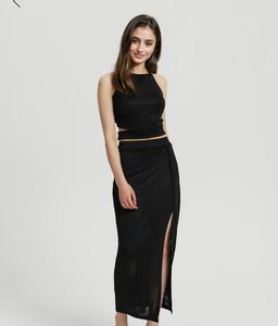 Sleek Black Two-Piece Outfit