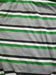 Striped Hooded Zipper Jacket
