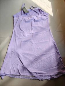 Sheer Lilac Lace Trim Nightie