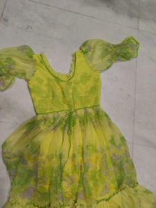 Yellow Floral Ruffle frock