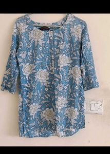 Floral Print Tunic Short Kurti