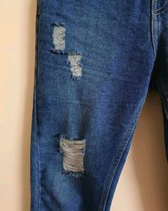 Women High Waist Ripped Jeans