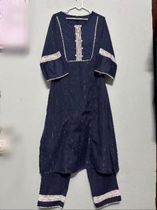 Elegant Navy Blue Kurta Set