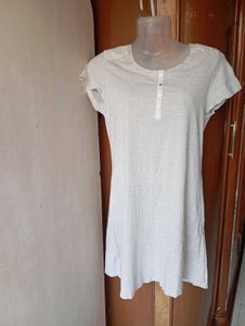 M&S Striped Henley T-Shirt Dress
