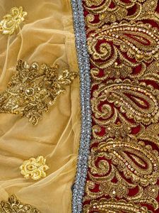 Heavy embroidered net saree