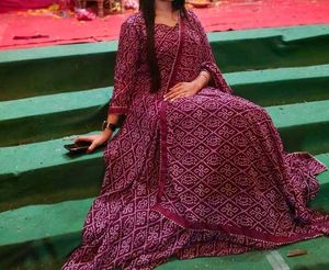 Beautiful Red Bandhani Kurta Set ✨👌🏻