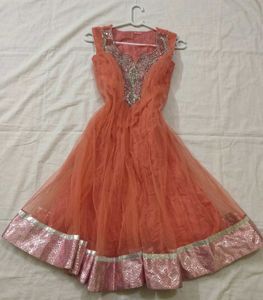 Elegant peach Anarkali Style Lehenga Choli