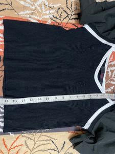 Korean Brand SOUP Black Puff Sleeve Ribbed Top |