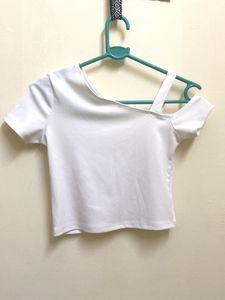 XS White Crop Top Shein