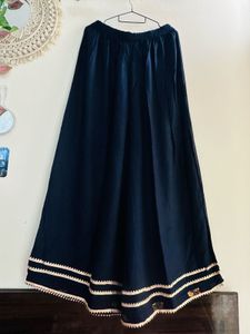 Navy Blue Nyra Cut Suit Palazzo set &amp; Lace chunni