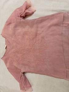 Beautiful Pink Embroidered Kurta