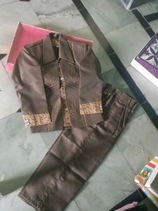 Boys Brown Ethnic Suit