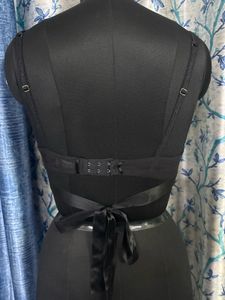 Sheer Embroidered Black Bra