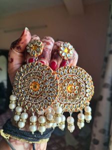 Long Handmade Kundan Earrings