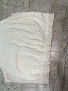 Cream Terry Cropped Tank Top