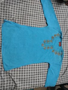 Beautiful Blue Embroidered Kurta