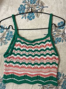 Crocheted Zigzag Pattern Tank Top