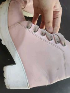 Chic Pink Lace-Up Platform Boots