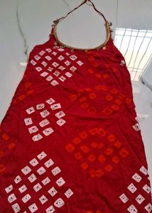 Bohemian Red Bandhani Halter Neck Top