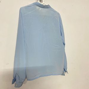 Light Blue Button-Up Blouse
