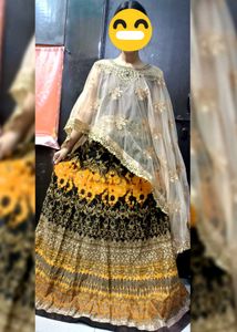 Elegant Embroidered Lehenga with Cape
