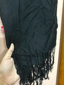 Black Scarf with Fringes